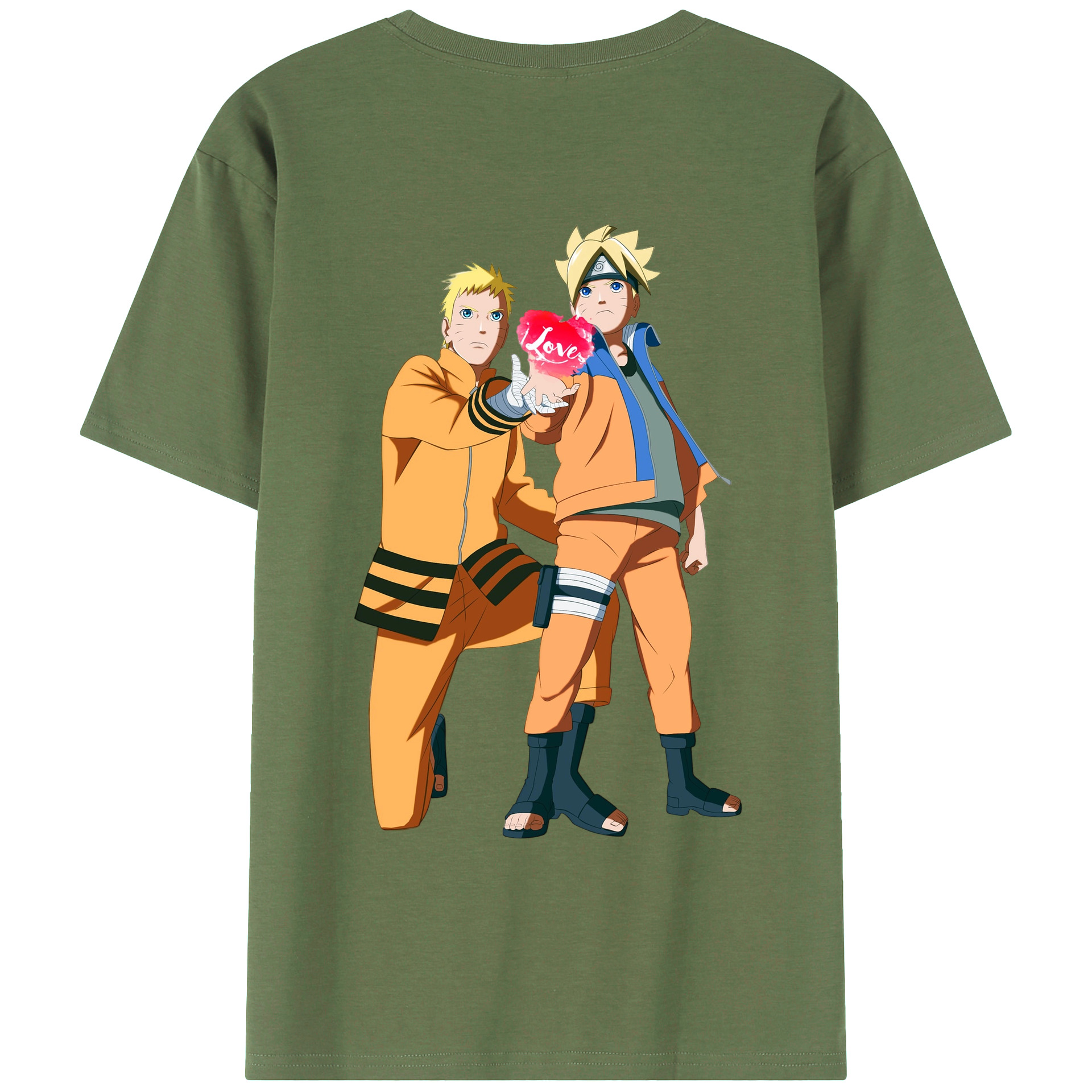 （画像用） NARUTO -ナルト- うずまき ボルト Uzumaki Boruto 綿100％ メンズ半袖Tシャツ（バックプリント） 通気性